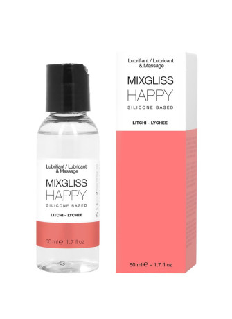 2 en 1 Lubrifiant et huile de massage silicone Mixgliss Happy Litchi 50 ML - MG2535